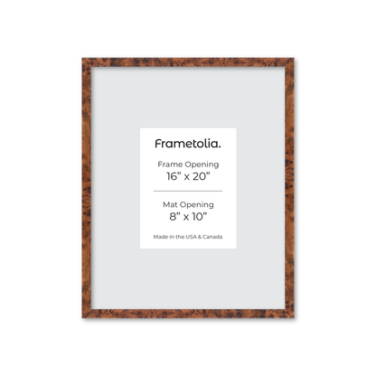 16" x 20" Amber Burlwood Verona Wall Frame
