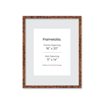 16" x 20" Amber Burlwood Verona Wall Frame