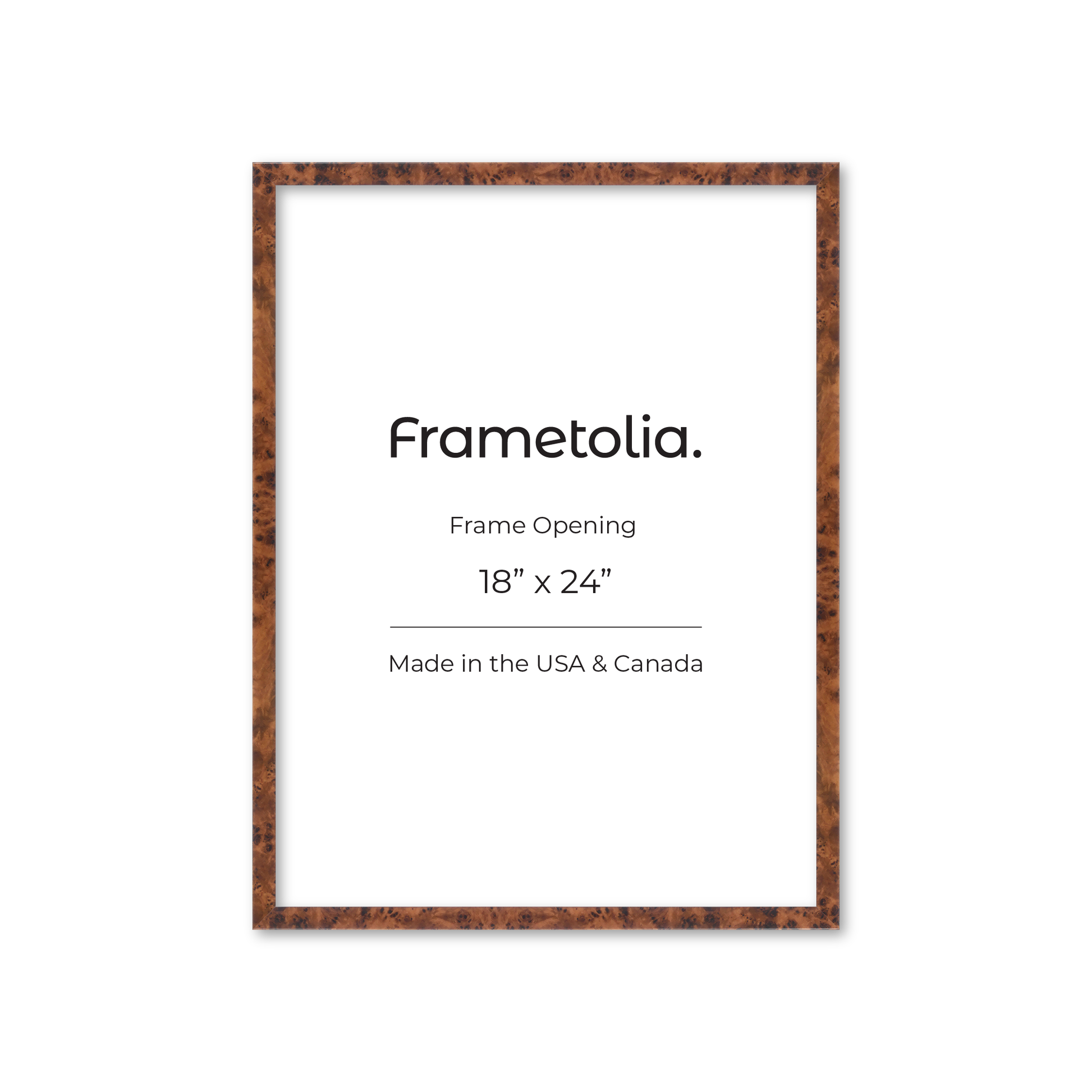 18" x 24" Amber Burlwood Verona Wall Frame
