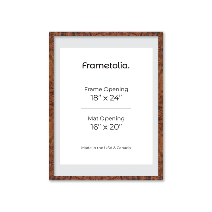 18" x 24" Amber Burlwood Verona Wall Frame