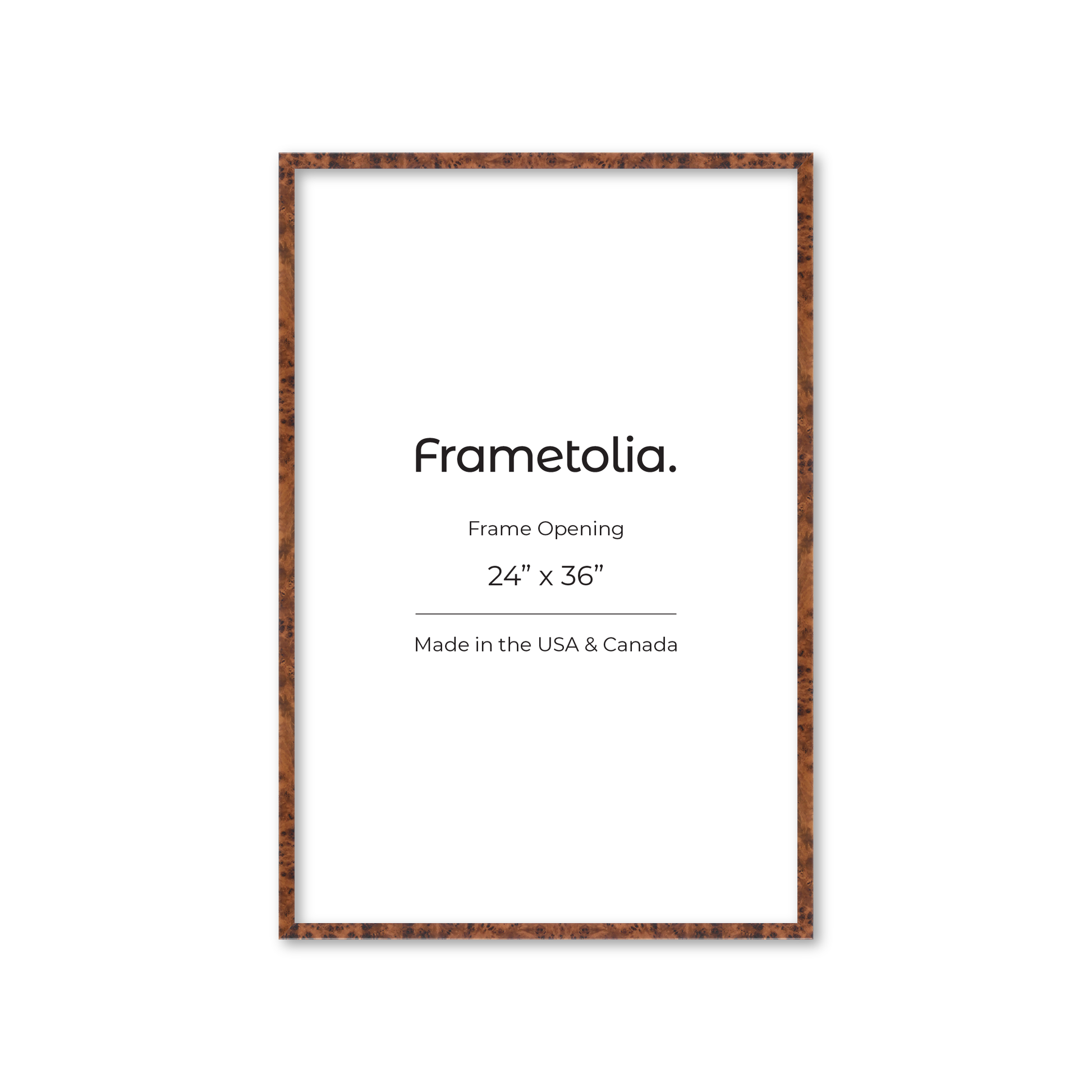 24" x 36" Amber Burlwood Verona Wall Frame