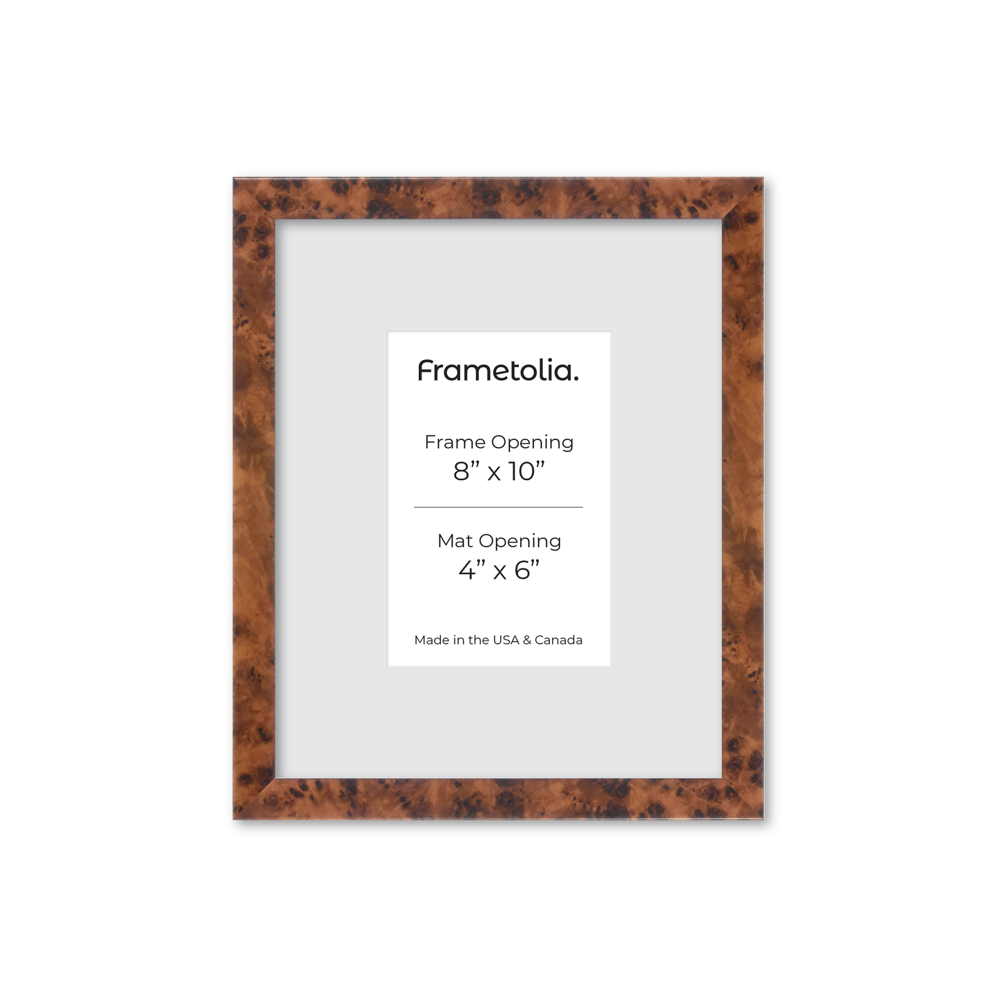 8" x 10" Amber Burlwood Verona Wall Frame