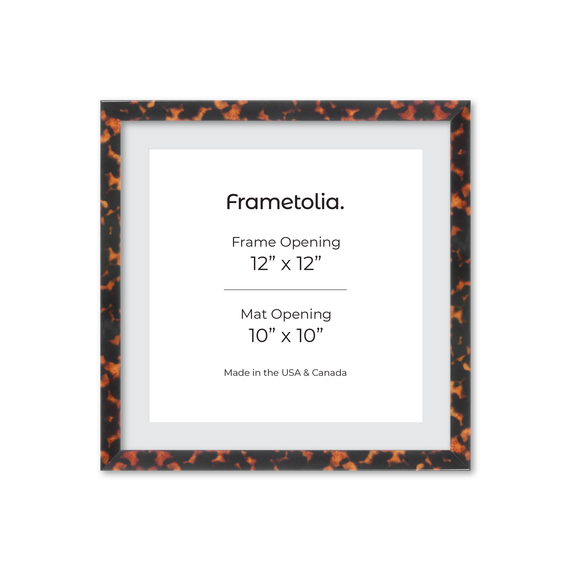 12" x 12" Tortoise Burlwood Verona Wall Frame