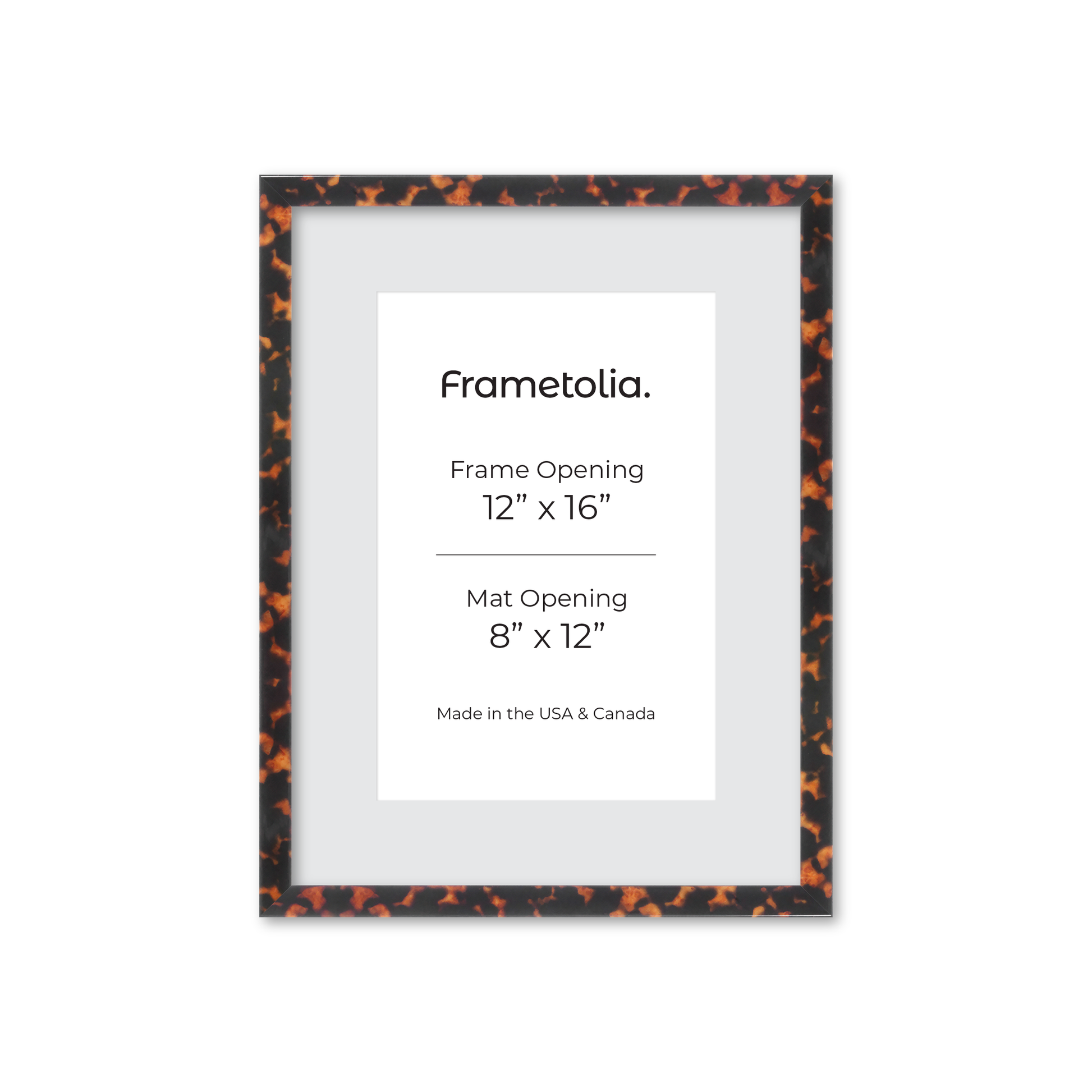 12" x 16" Tortoise Burlwood Verona Wall Frame