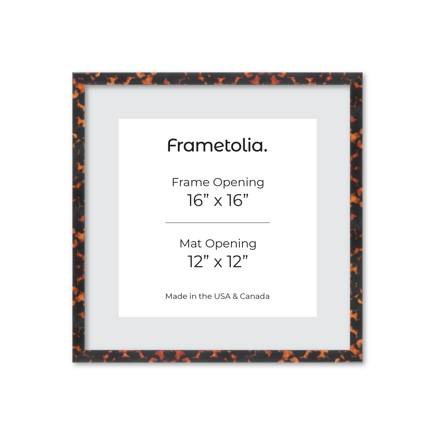 16" x 16" Tortoise Burlwood Verona Wall Frame