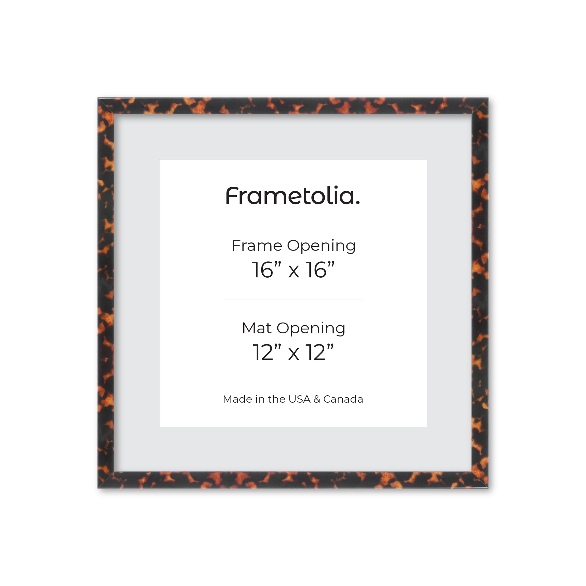 16" x 16" Tortoise Burlwood Verona Wall Frame