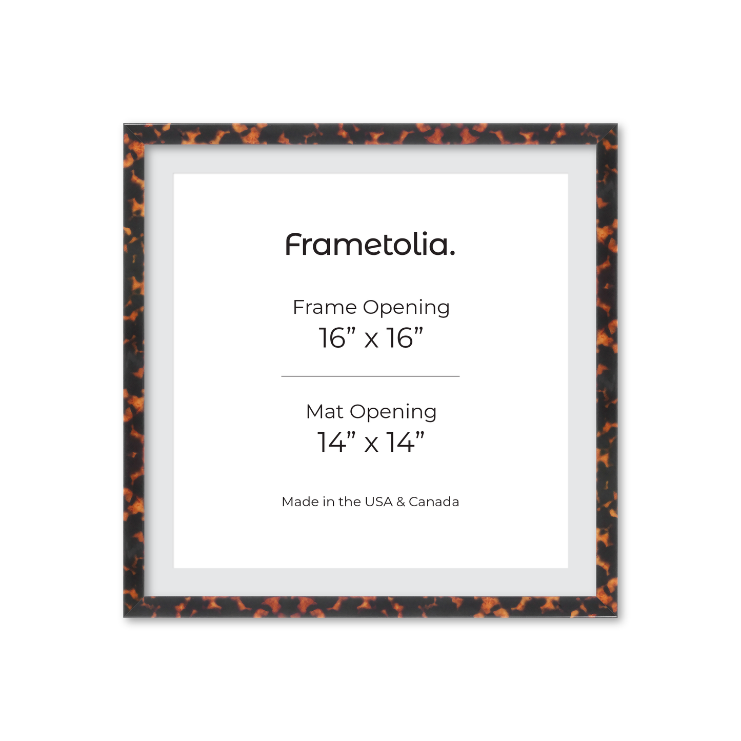 16" x 16" Tortoise Burlwood Verona Wall Frame