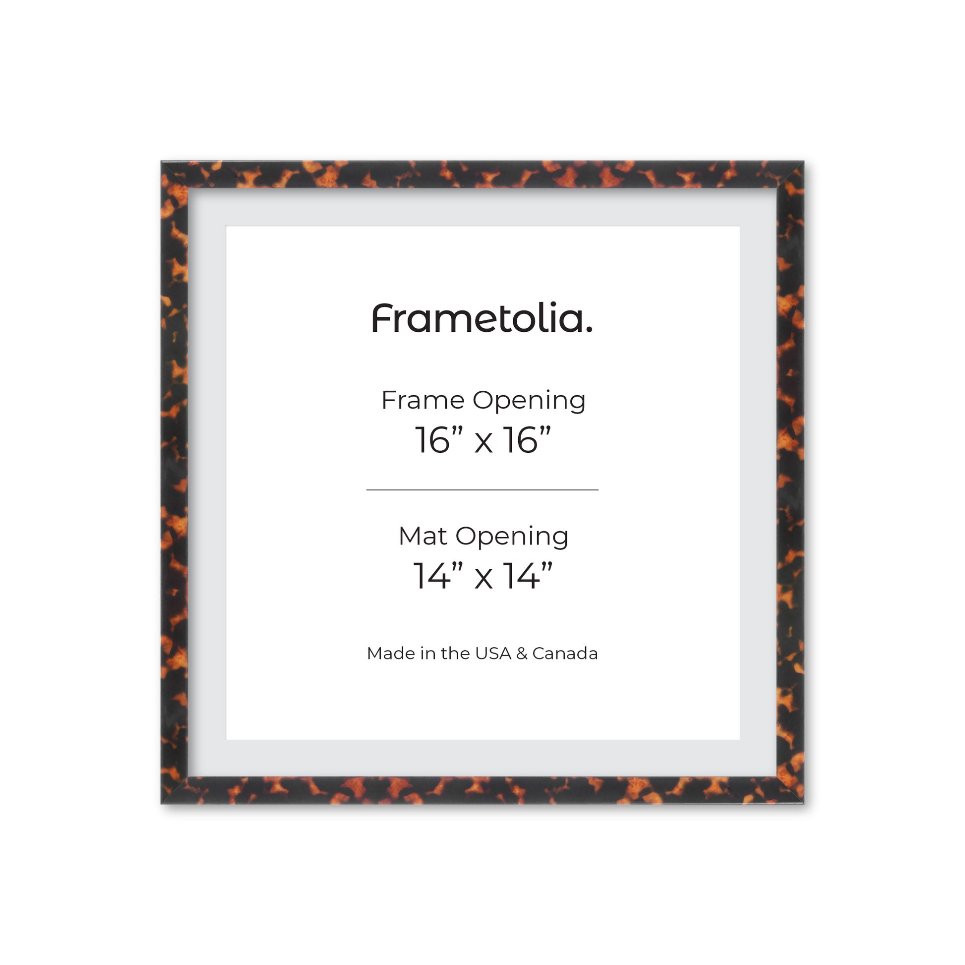 16" x 16" Tortoise Burlwood Verona Wall Frame