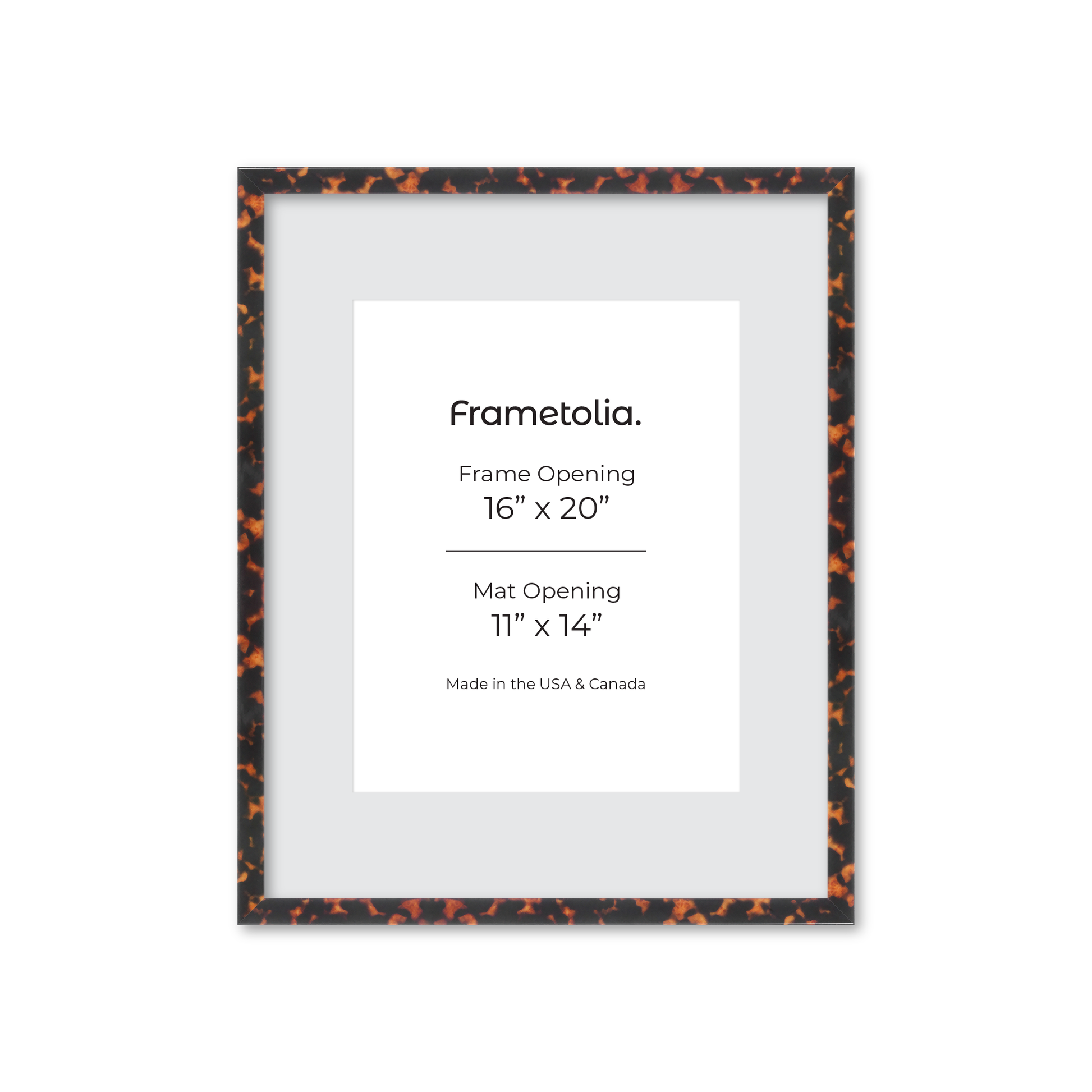 16" x 20" Tortoise Burlwood Verona Wall Frame