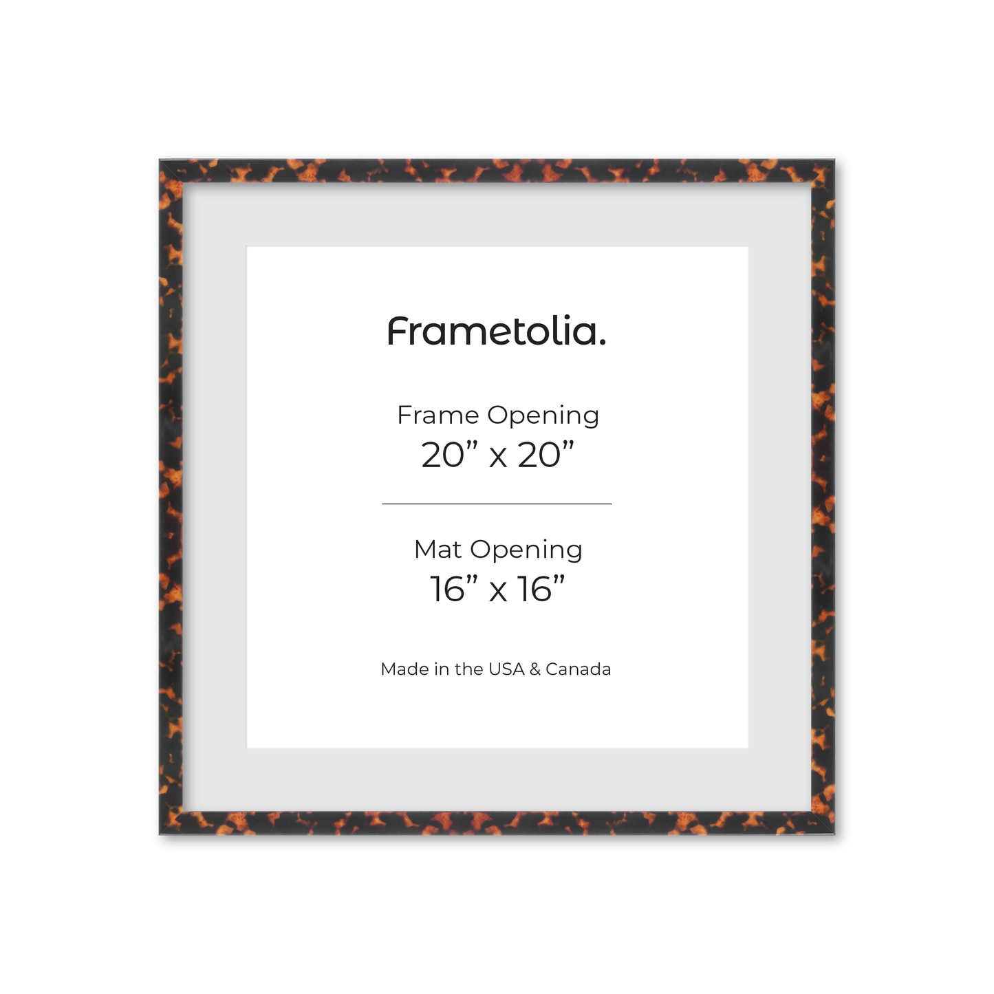 20" x 20" Tortoise Burlwood Verona Wall Frame