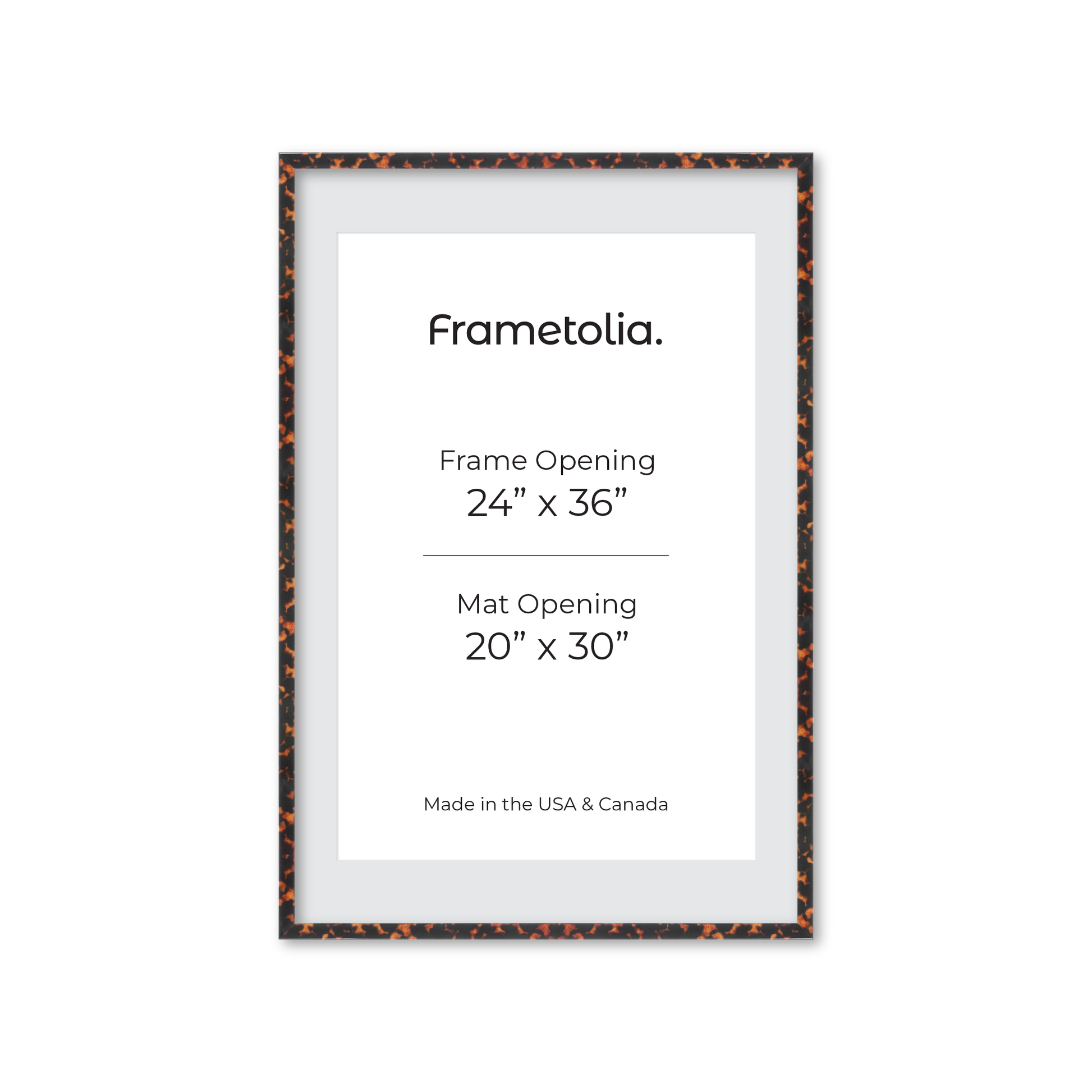 24" x 36" Tortoise Burlwood Verona Wall Frame