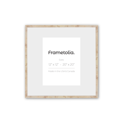 20" x 20" White Burlwood Narrow Width Wall Frame