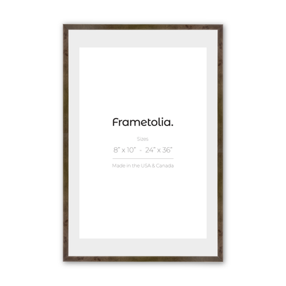 11" x 14" Grey Burlwood Narrow Width Wall Frame