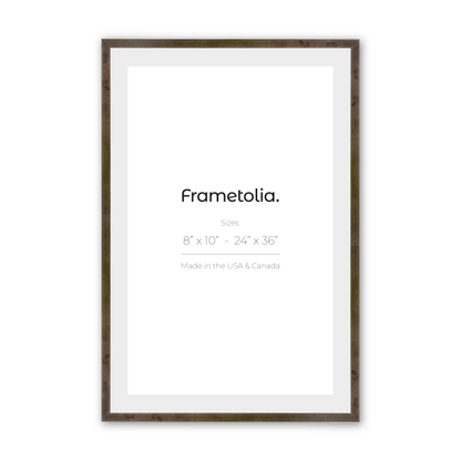 11" x 14" Grey Burlwood Narrow Width Wall Frame