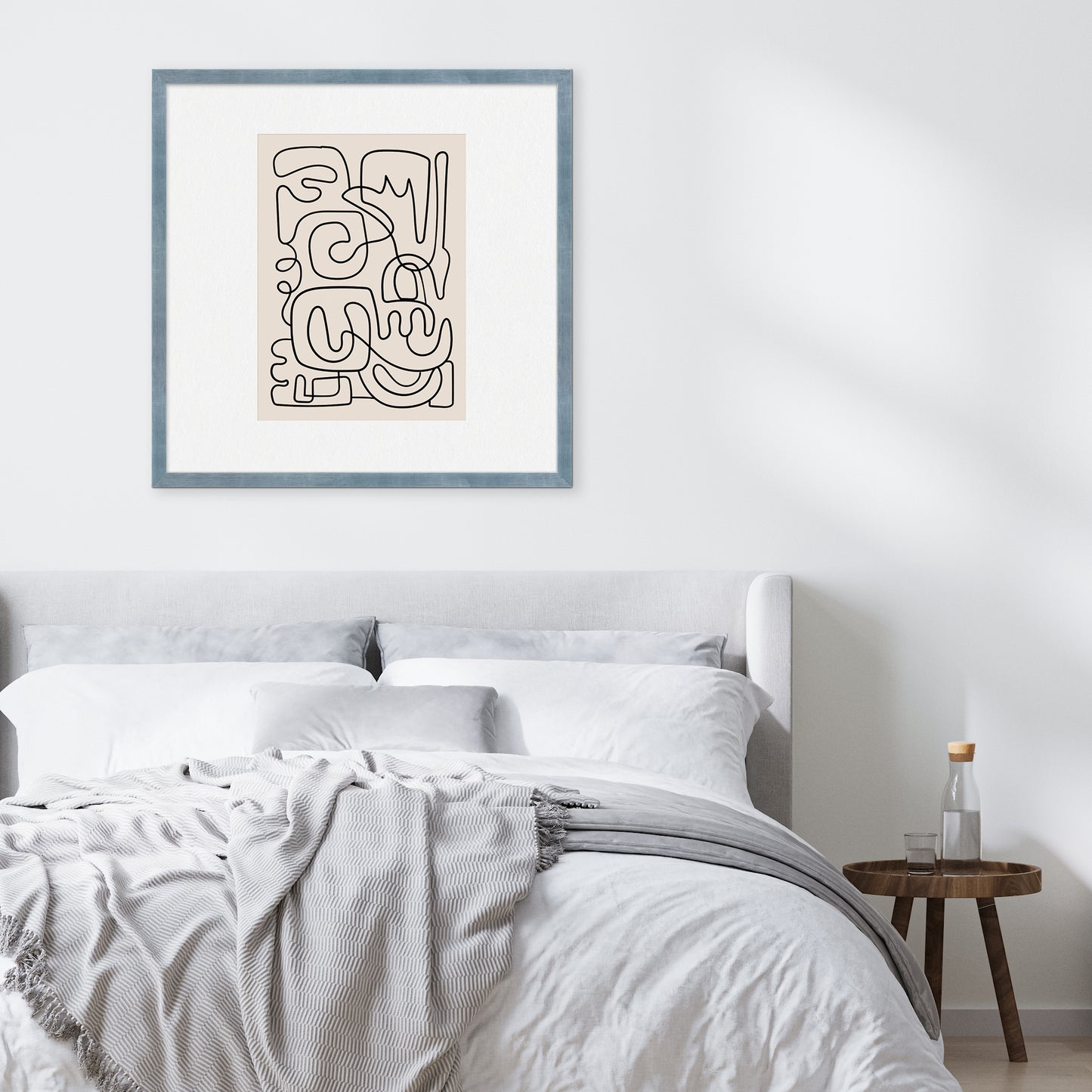 [LIFESTYLE],Electric Sky Narrow Width Wall Frame in a room
