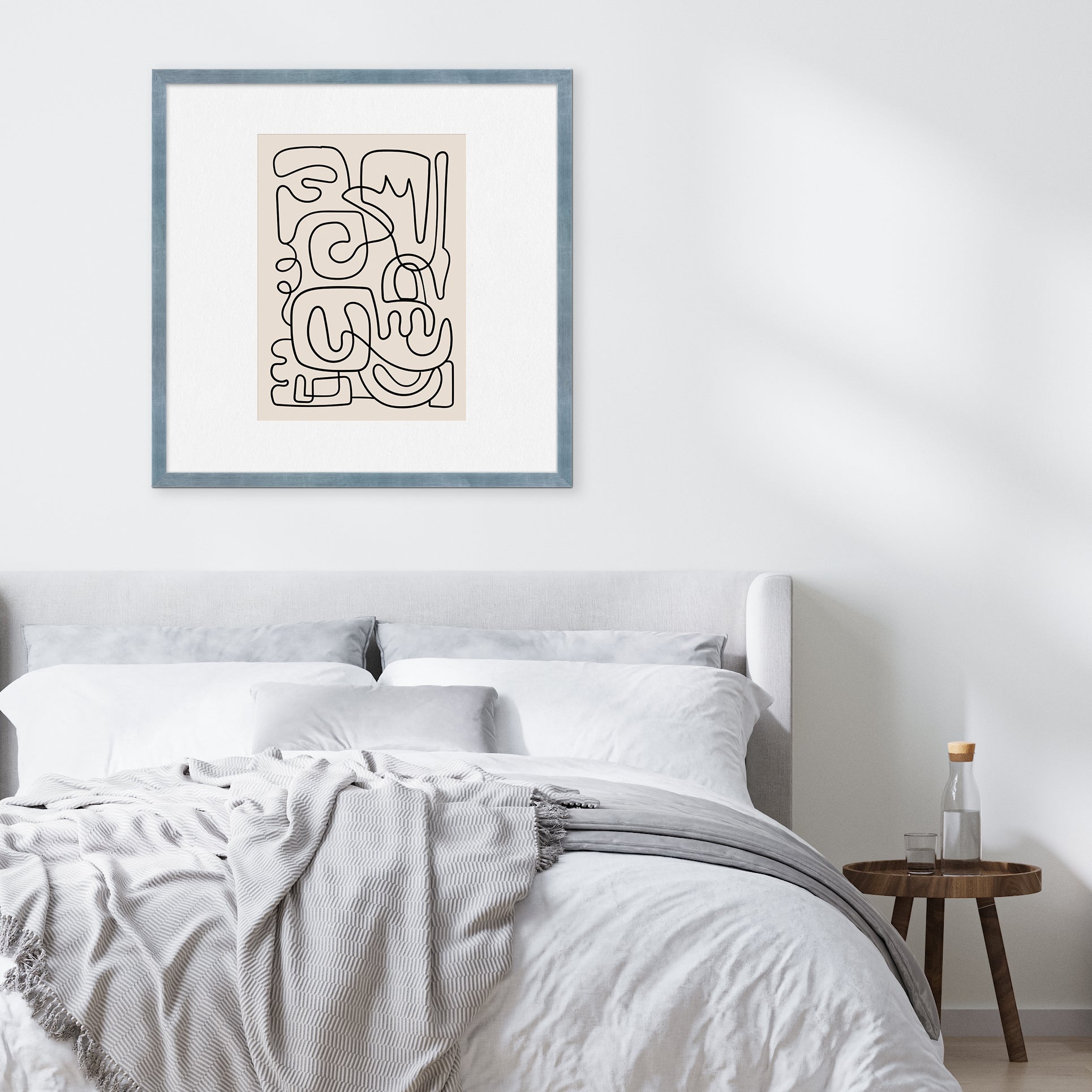 [LIFESTYLE],Electric Sky Narrow Width Wall Frame in a room