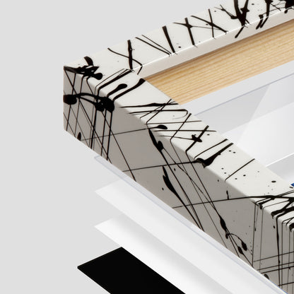 picture frame corner close up with layers broken out