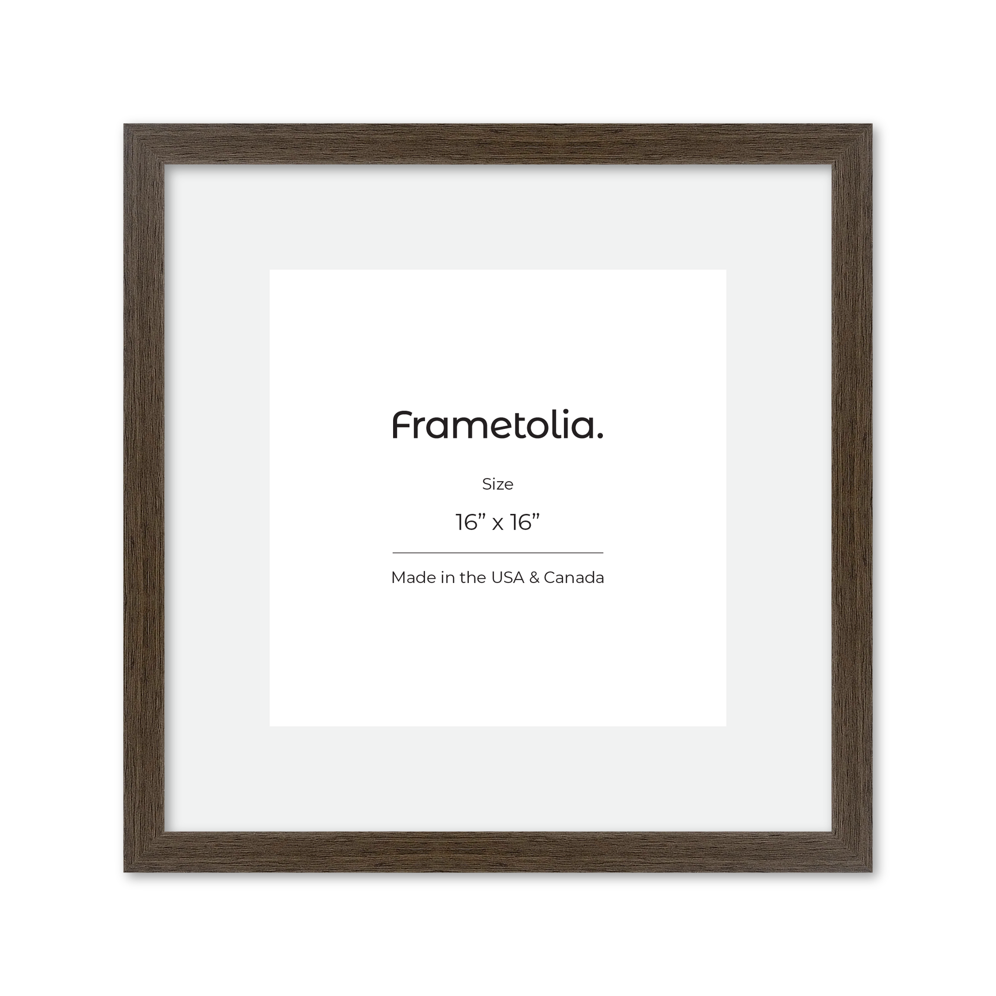 16" x 16" Light Walnut Heritage Wall Frame