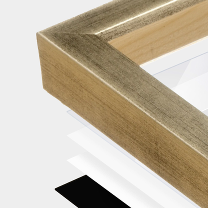 Pale Silver Monaco Wall Frame corner Close up with layers broken out