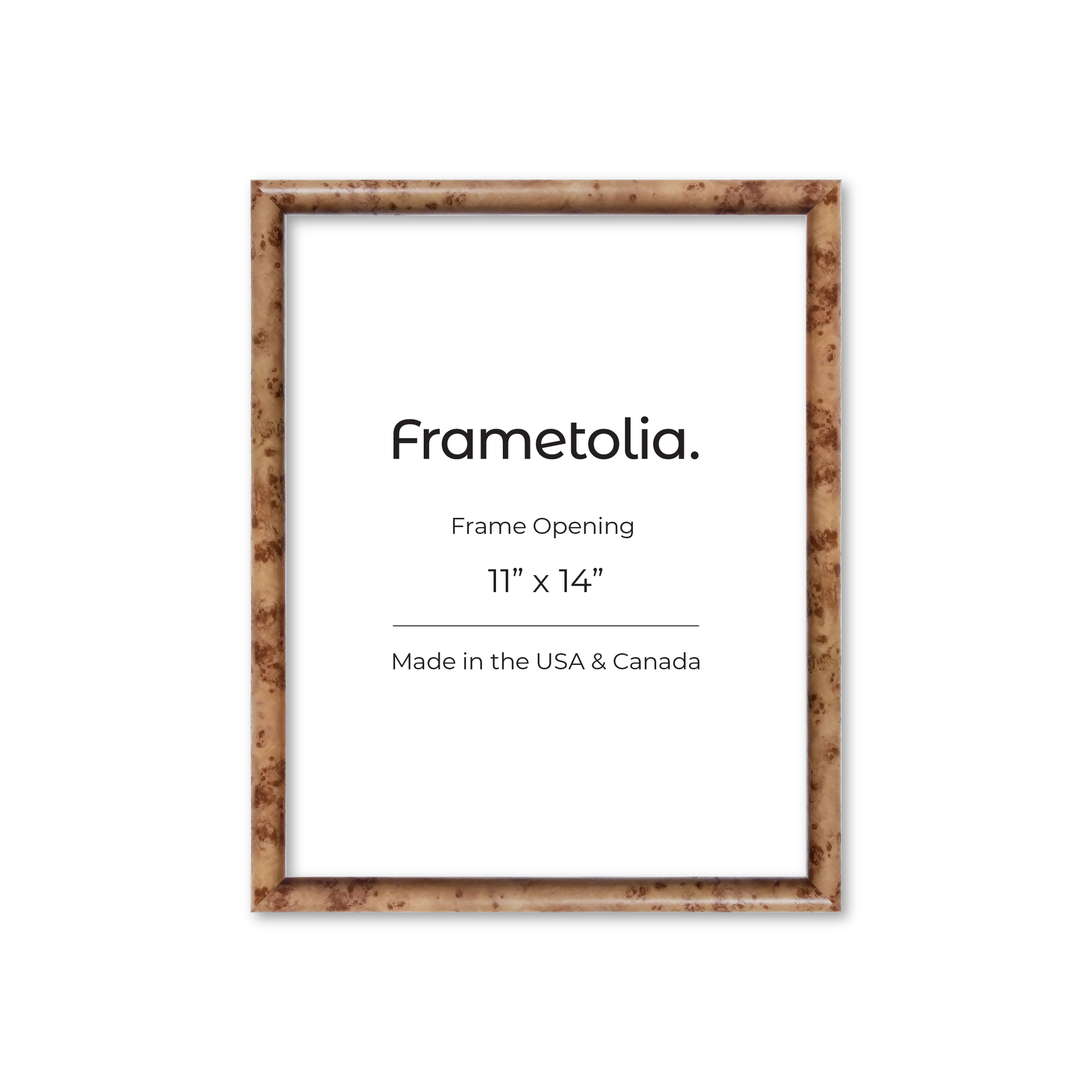 11" x 14" Caramel Burlwood Milano Wall Frame