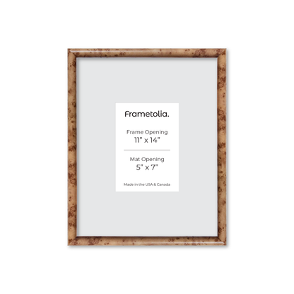 11" x 14" Caramel Burlwood Milano Wall Frame