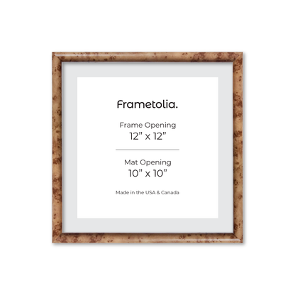 12" x 12" Caramel Burlwood Milano Wall Frame