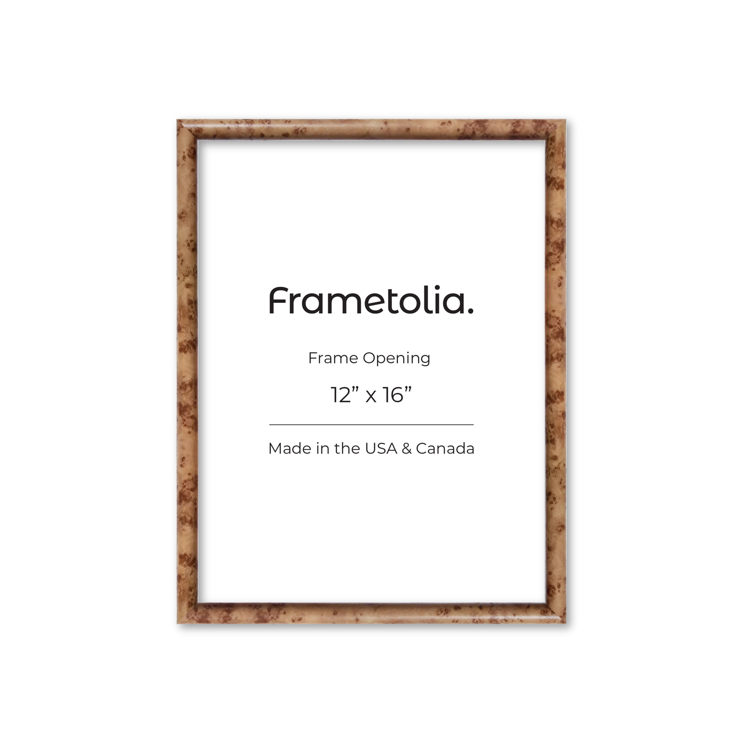 12" x 16" Caramel Burlwood Milano Wall Frame