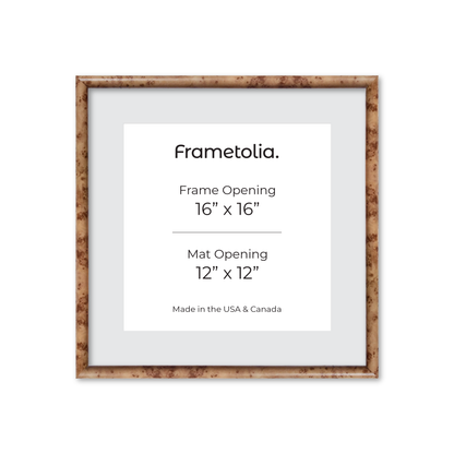 16" x 16" Caramel Burlwood Milano Wall Frame