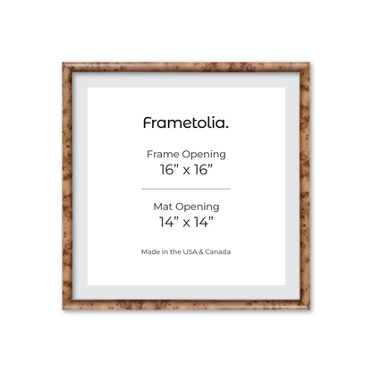 16" x 16" Caramel Burlwood Milano Wall Frame