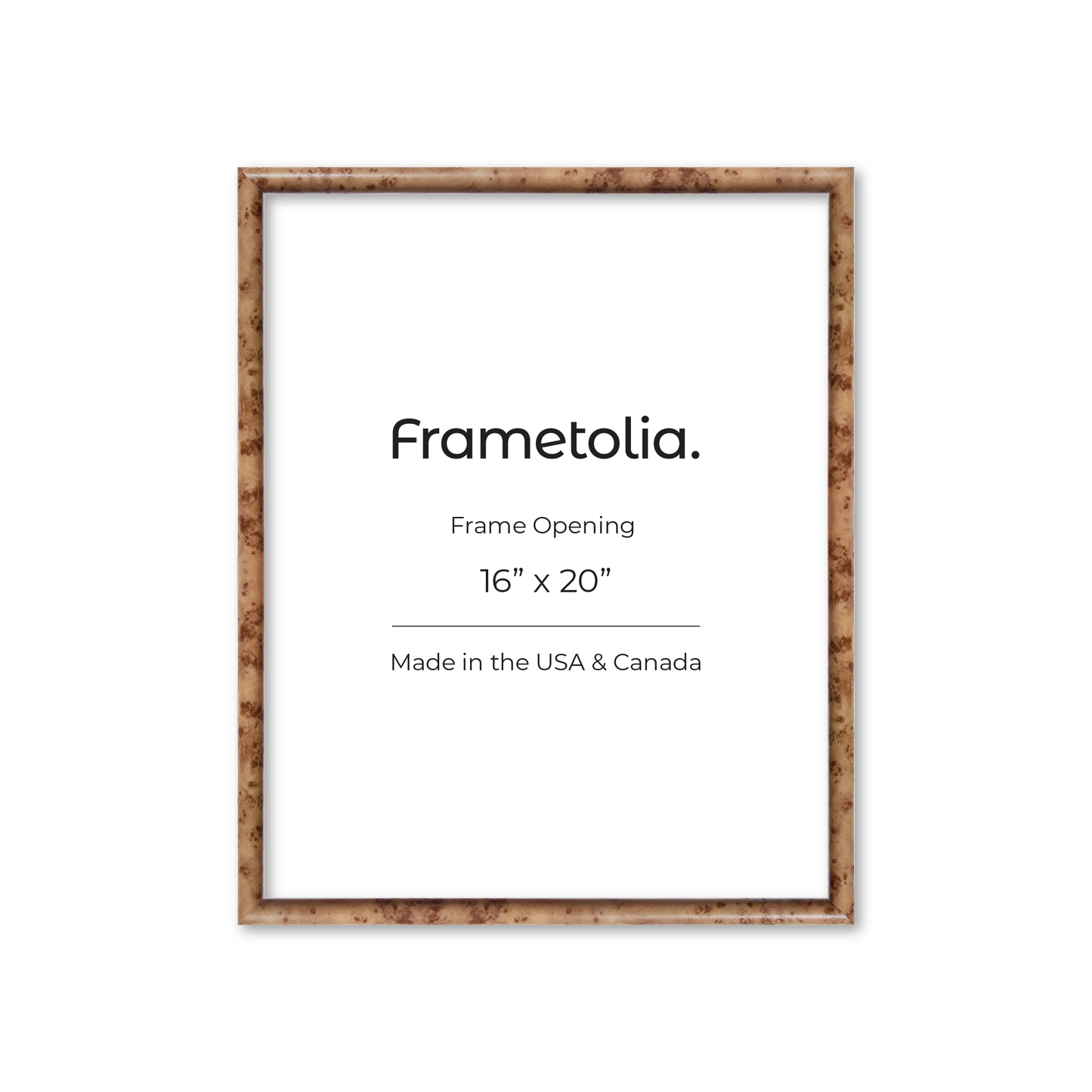 16" x 20" Caramel Burlwood Milano Wall Frame