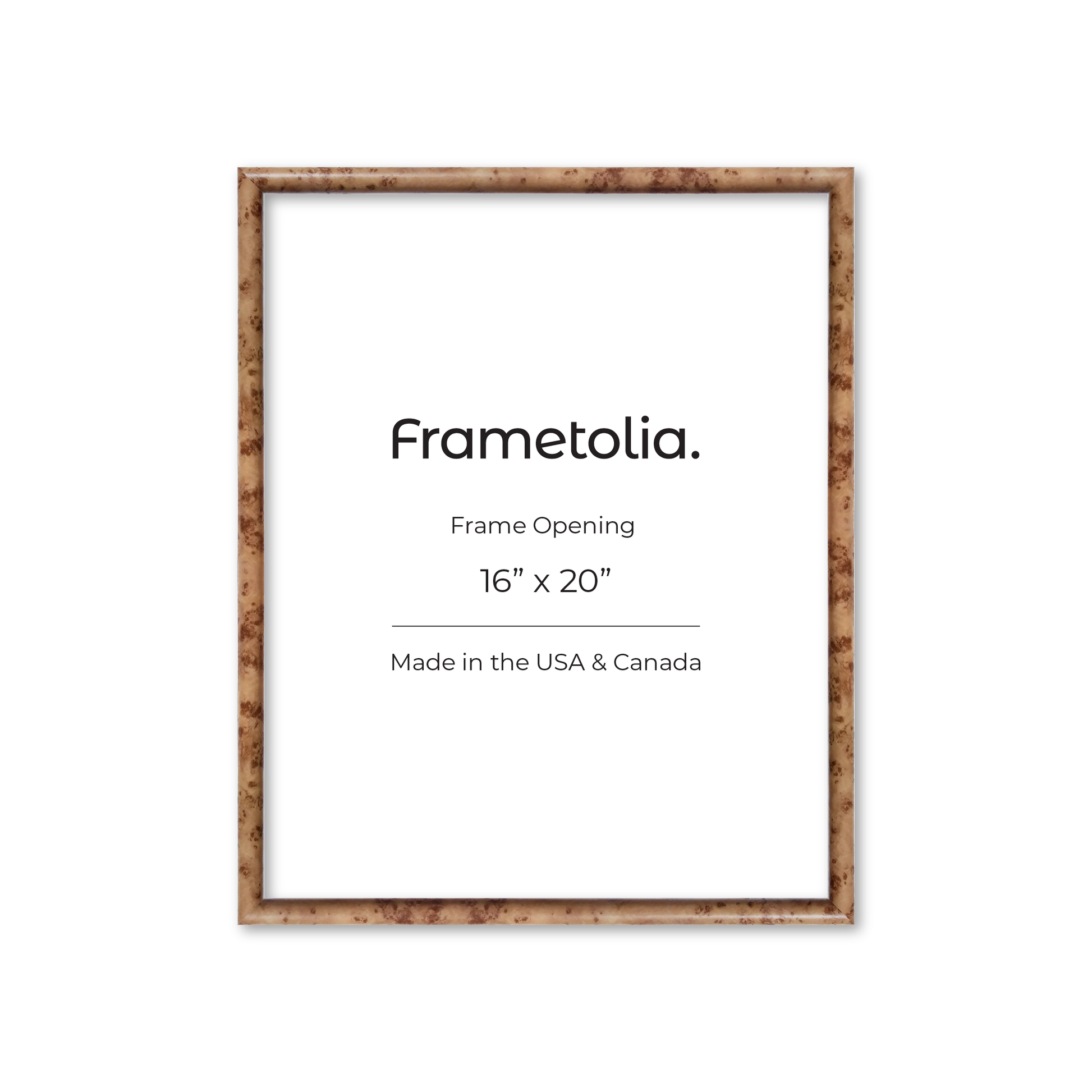 16" x 20" Caramel Burlwood Milano Wall Frame