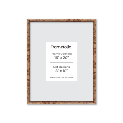 16" x 20" Caramel Burlwood Milano Wall Frame