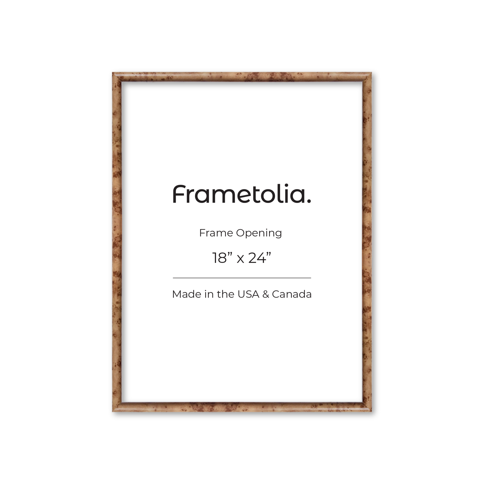 18" x 24" Caramel Burlwood Milano Wall Frame