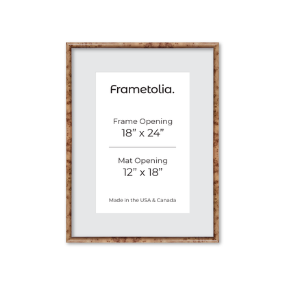 18" x 24" Caramel Burlwood Milano Wall Frame