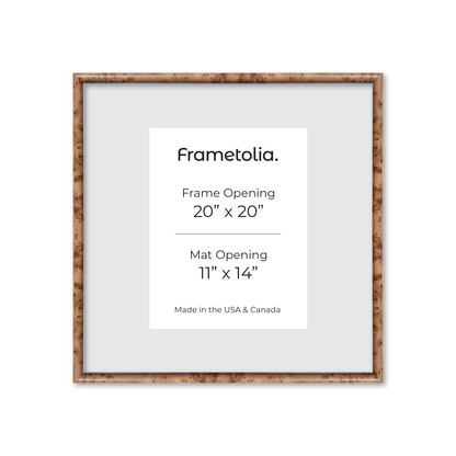20" x 20" Caramel Burlwood Milano Wall Frame