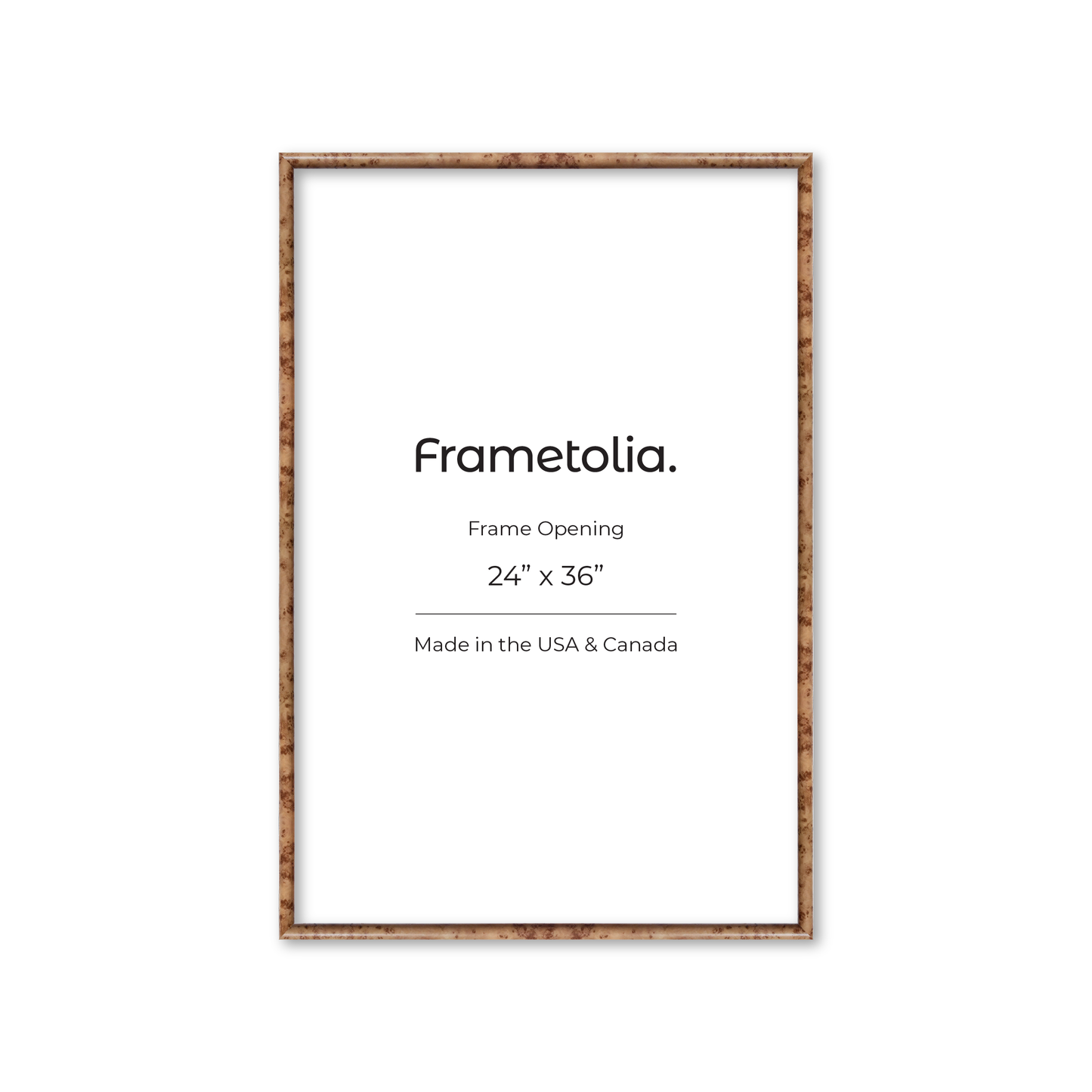 24" x 36" Caramel Burlwood Milano Wall Frame
