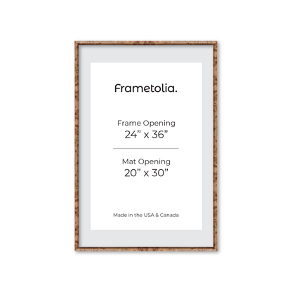 24" x 36" Caramel Burlwood Milano Wall Frame