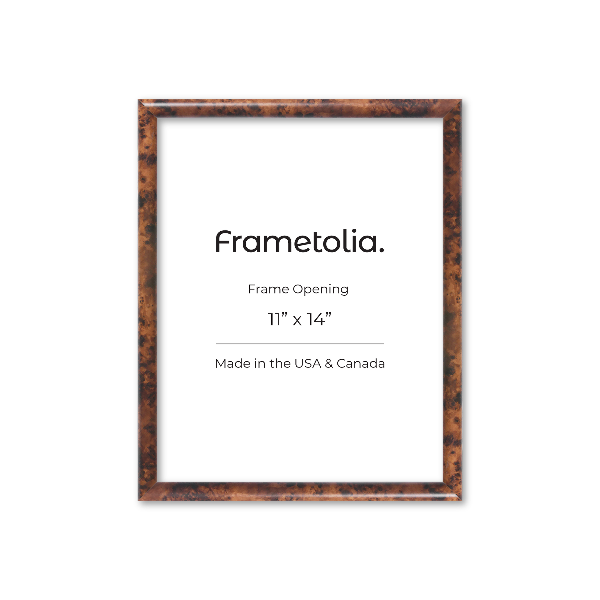 11" x 14" Amber Burlwood Milano Wall Frame