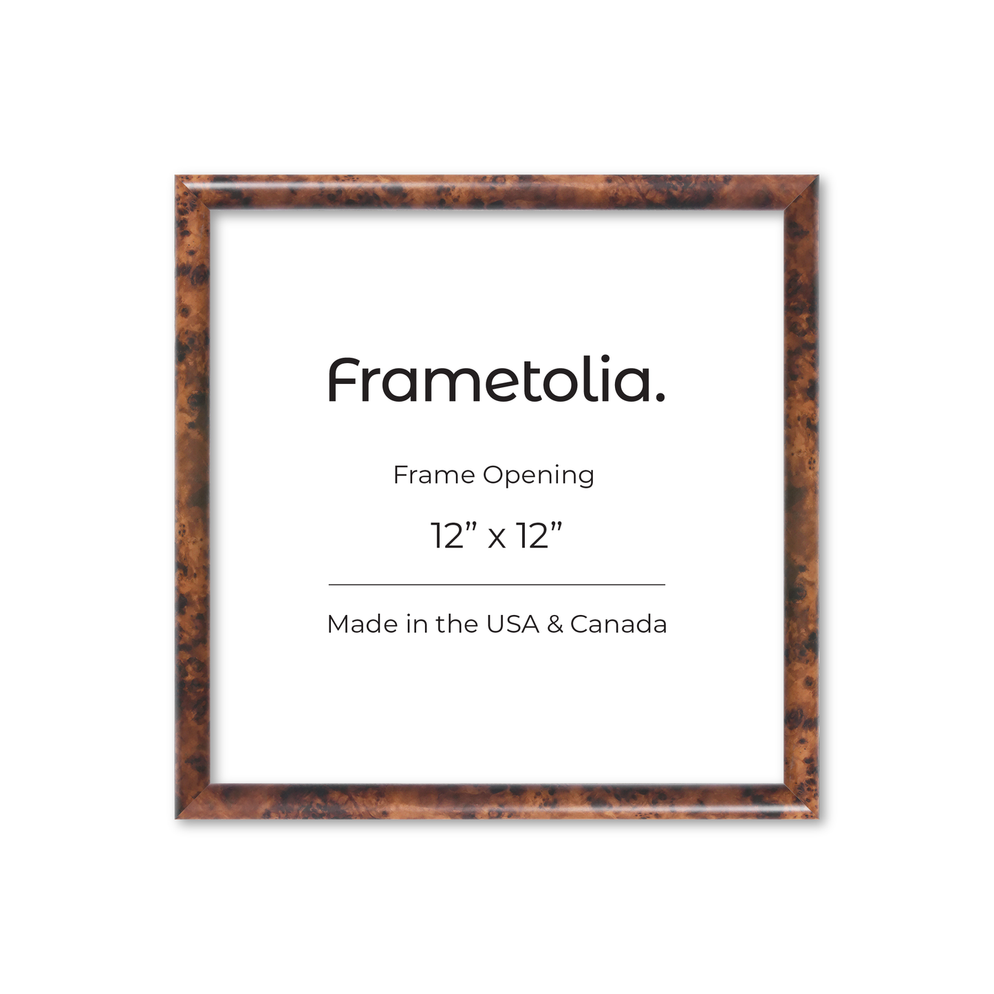 12" x 12" Amber Burlwood Milano Wall Frame