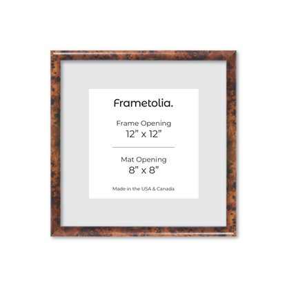 12" x 12" Amber Burlwood Milano Wall Frame