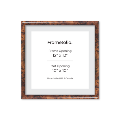 12" x 12" Amber Burlwood Milano Wall Frame