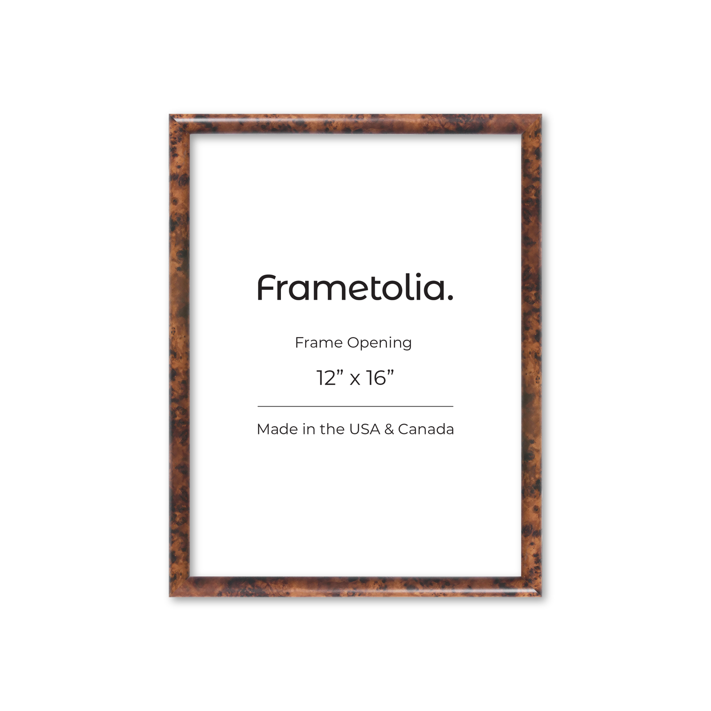 12" x 16" Amber Burlwood Milano Wall Frame