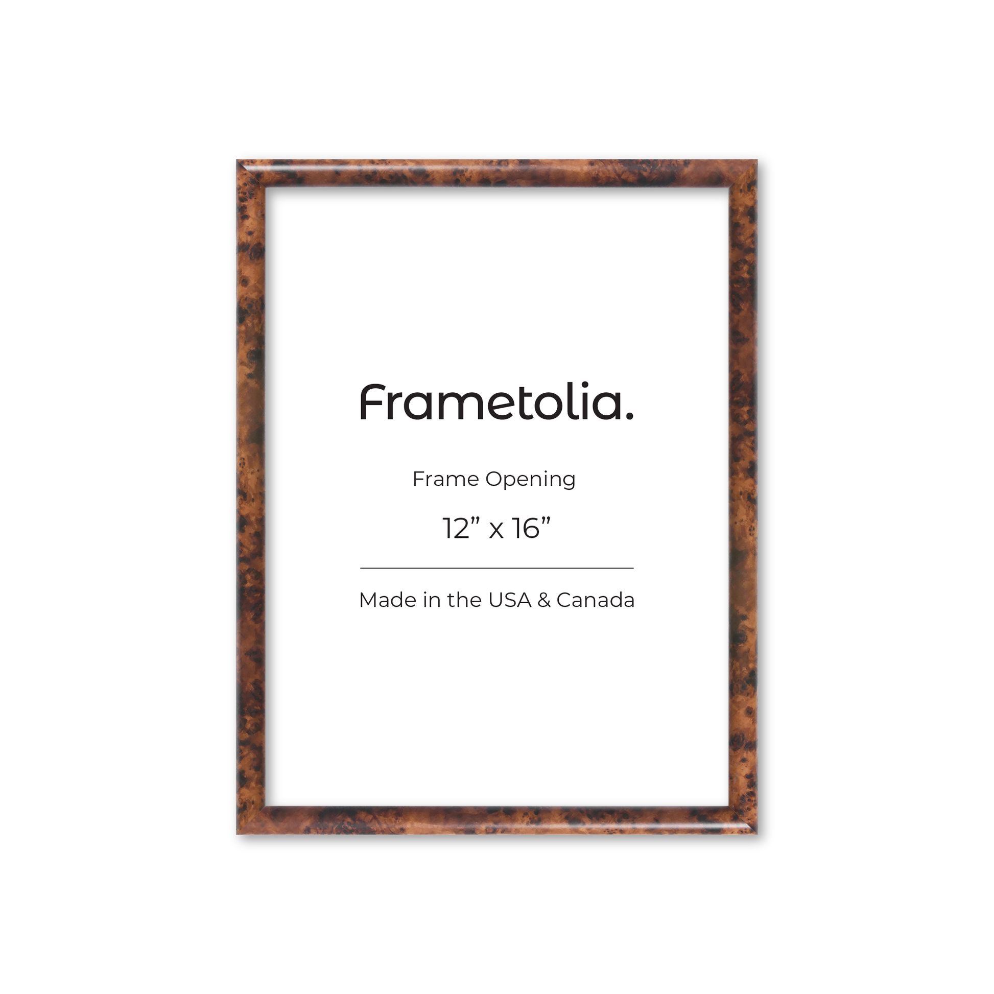 12" x 16" Amber Burlwood Milano Wall Frame