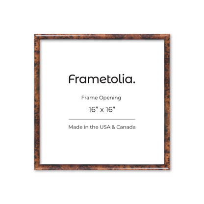 16" x 16" Amber Burlwood Milano Wall Frame