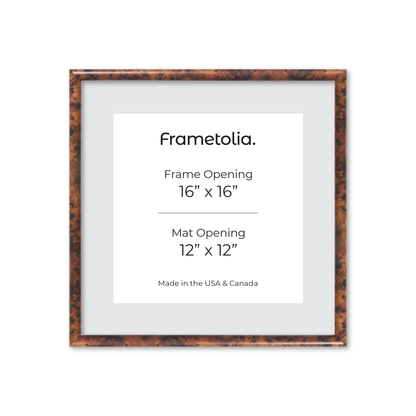 16" x 16" Amber Burlwood Milano Wall Frame
