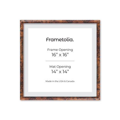 16" x 16" Amber Burlwood Milano Wall Frame