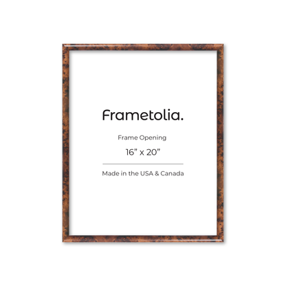 16" x 20" Amber Burlwood Milano Wall Frame