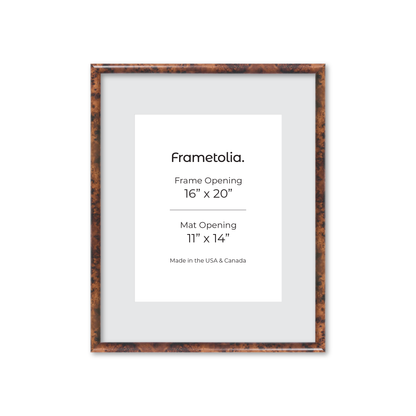 16" x 20" Amber Burlwood Milano Wall Frame
