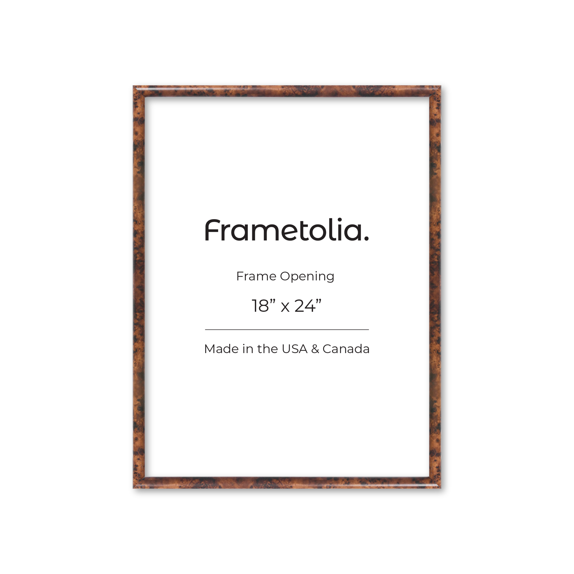 18" x 24" Amber Burlwood Milano Wall Frame