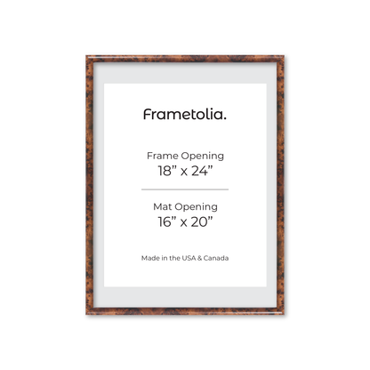18" x 24" Amber Burlwood Milano Wall Frame